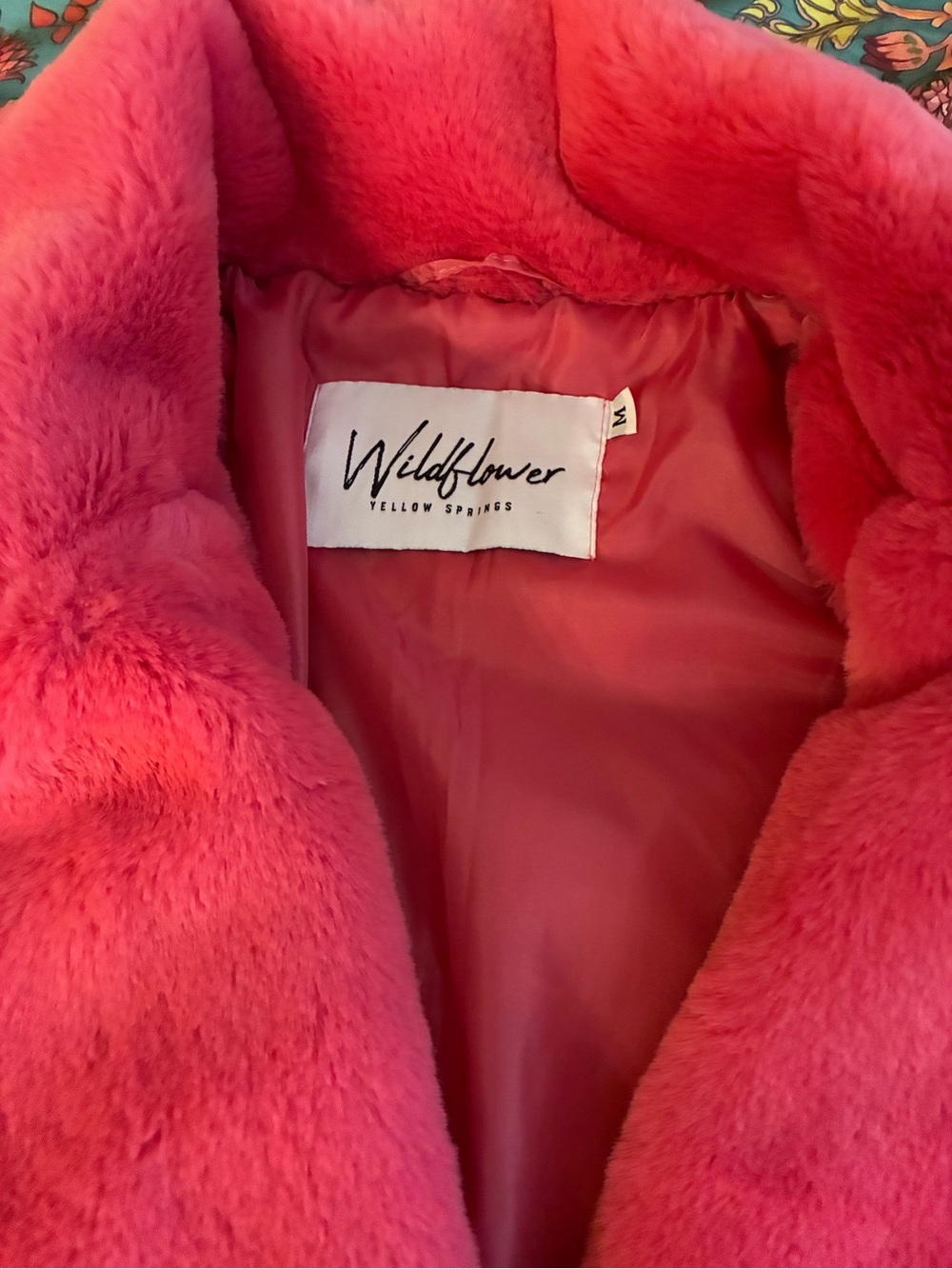 Wildflower Plush Teddy Coat in Hot Pink